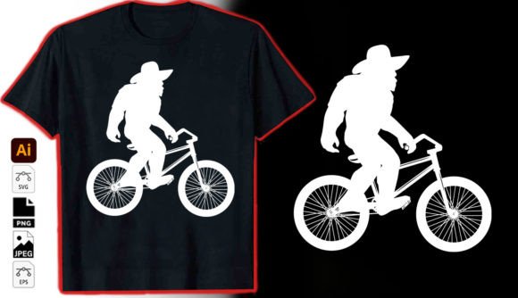 Bigfoot in Cycle: A Vintage Graphic for Modern Creators