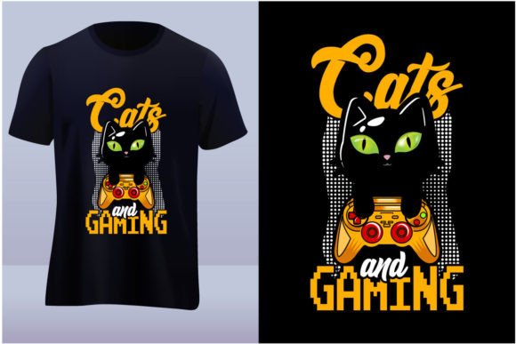 Cats Graphic Gaming Tshirt Design: A Playful Asset for Creators