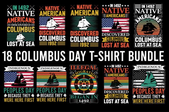 Celebrate with a Columbus Day Graphic T-Shirt Bundle