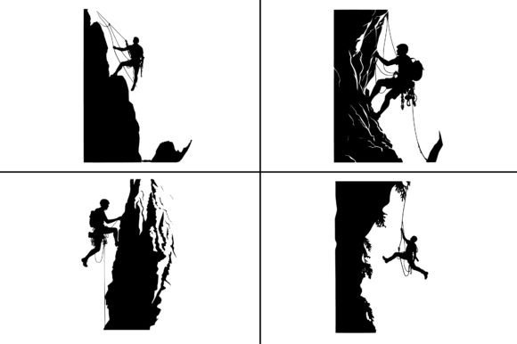 Climbing Silhouette Vector Graphic: Dynamic Design for Modern Projects