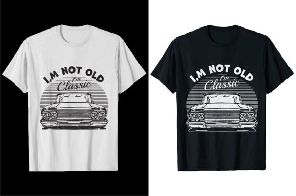 Old Classic Car T-Shirt Design Graphic: Vintage Vibes for Modern Projects