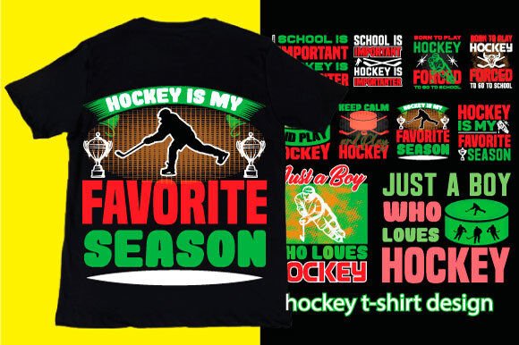 Score Big with Hockey T-Shirt Bundle Graphic Design